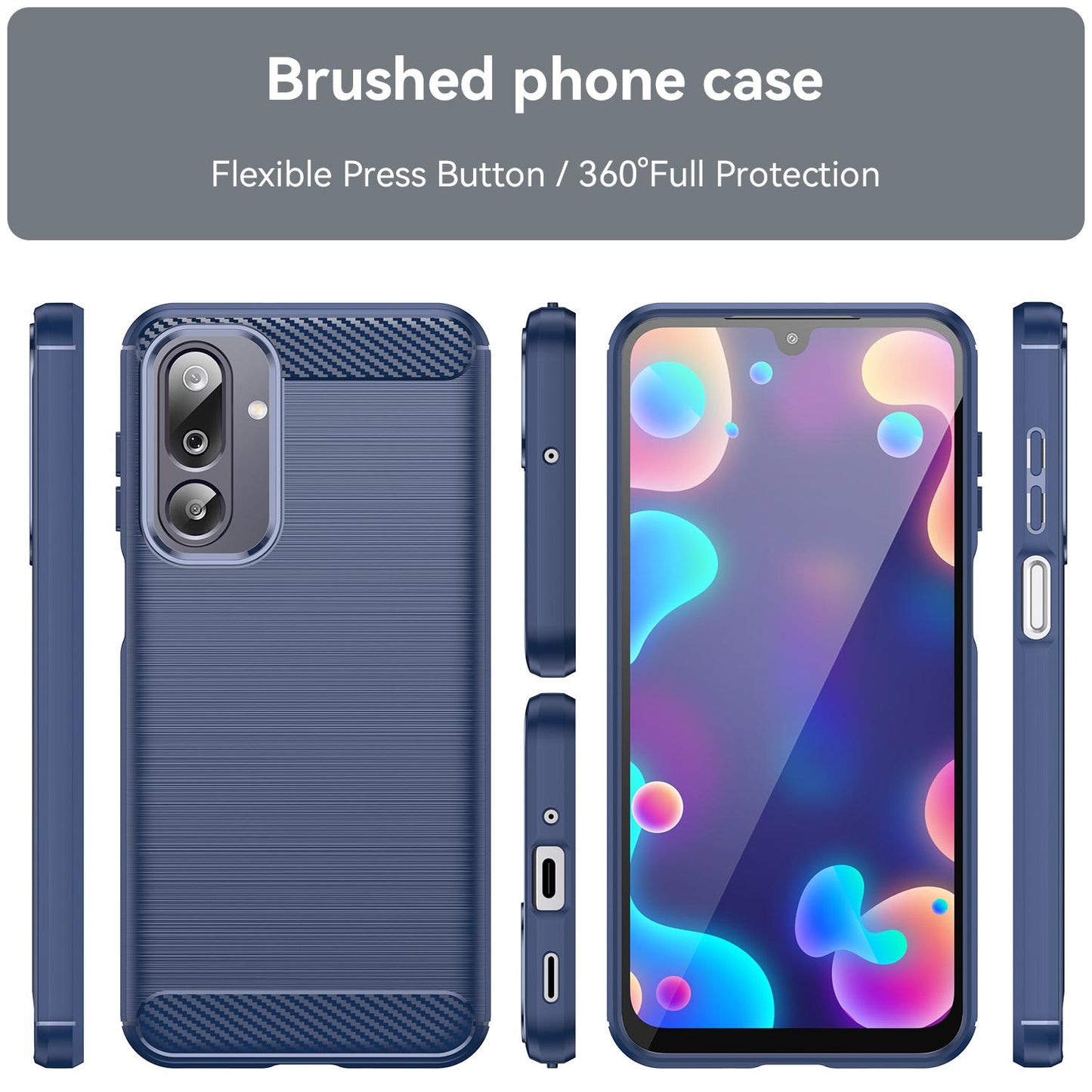 Samsung Galaxy F36 5G Carbon Fibre Brushed Texture TPU Protective Phone Case Shockproof Slim Cover