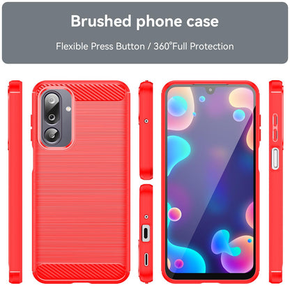 Samsung Galaxy F36 5G Carbon Fibre Brushed Texture TPU Protective Phone Case Shockproof Slim Cover