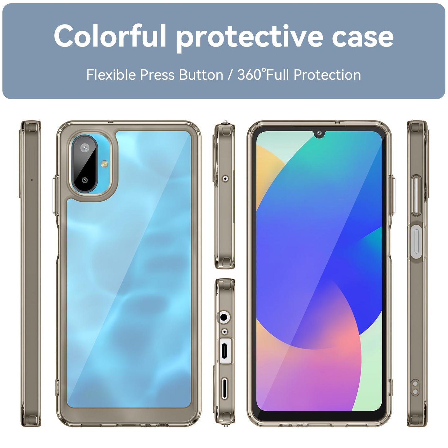 Samsung Galaxy M06 5G Acrylic Hybrid TPU Protective Phone Case, Colourful Series Shockproof Cover