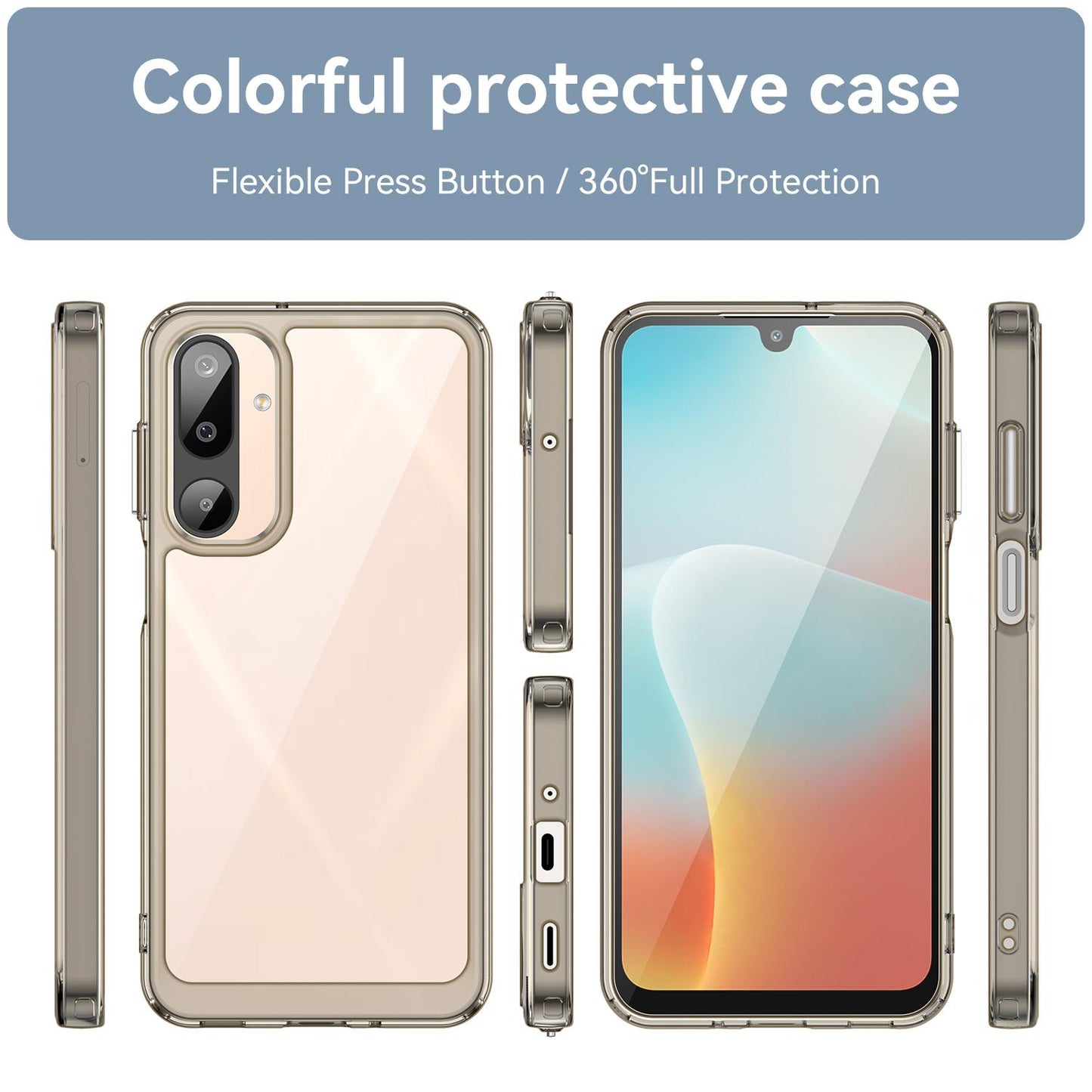 Samsung Galaxy M16 5G Acrylic Hybrid TPU Protective Phone Case, Colourful Series Shockproof Cover