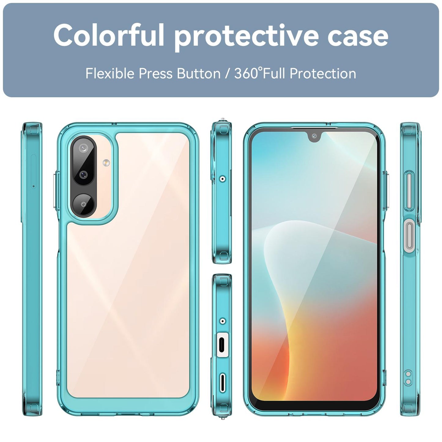 Samsung Galaxy M16 5G Acrylic Hybrid TPU Protective Phone Case, Colourful Series Shockproof Cover
