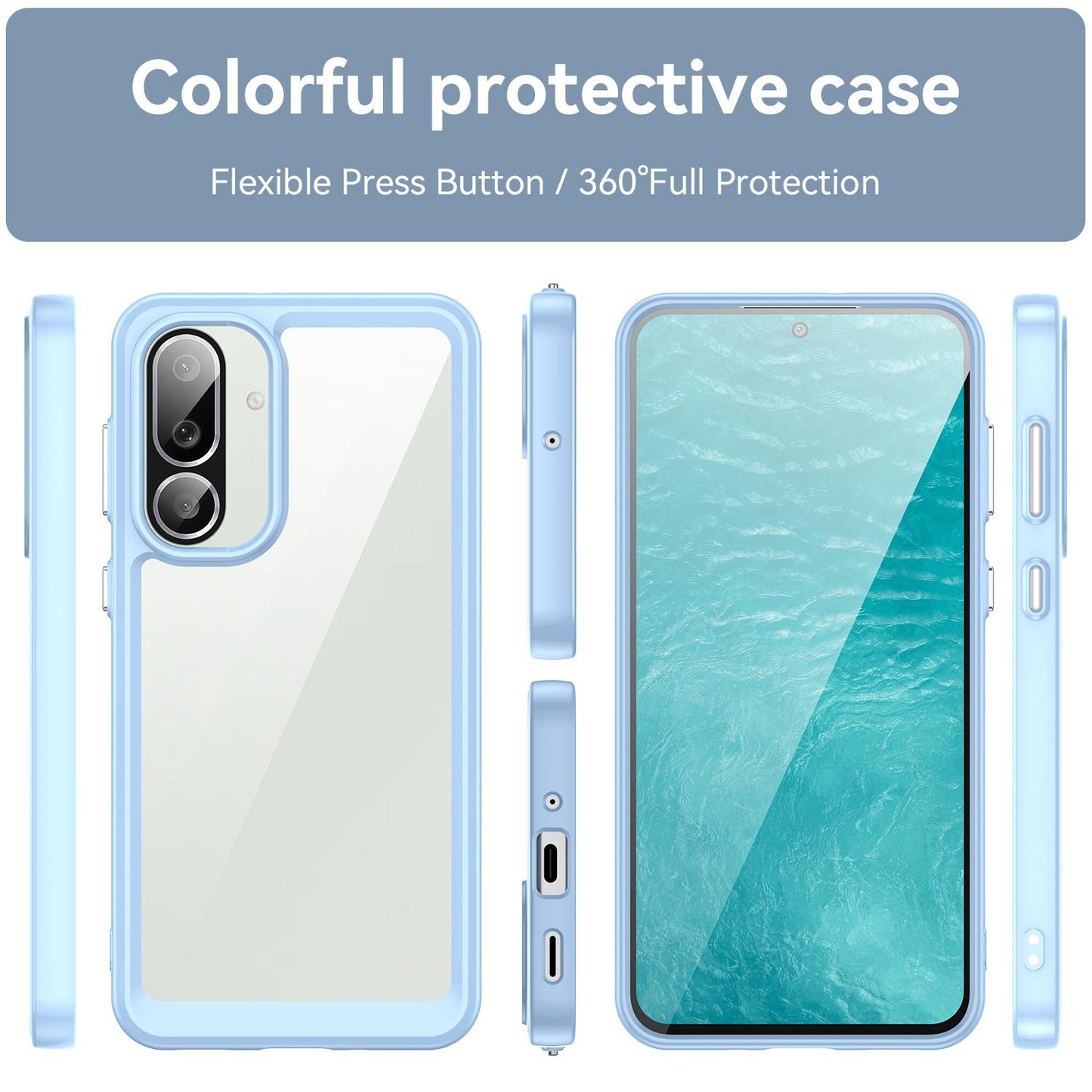 Samsung Galaxy M56 5G Acrylic Hybrid TPU Protective Phone Case, Colourful Series Shockproof Cover