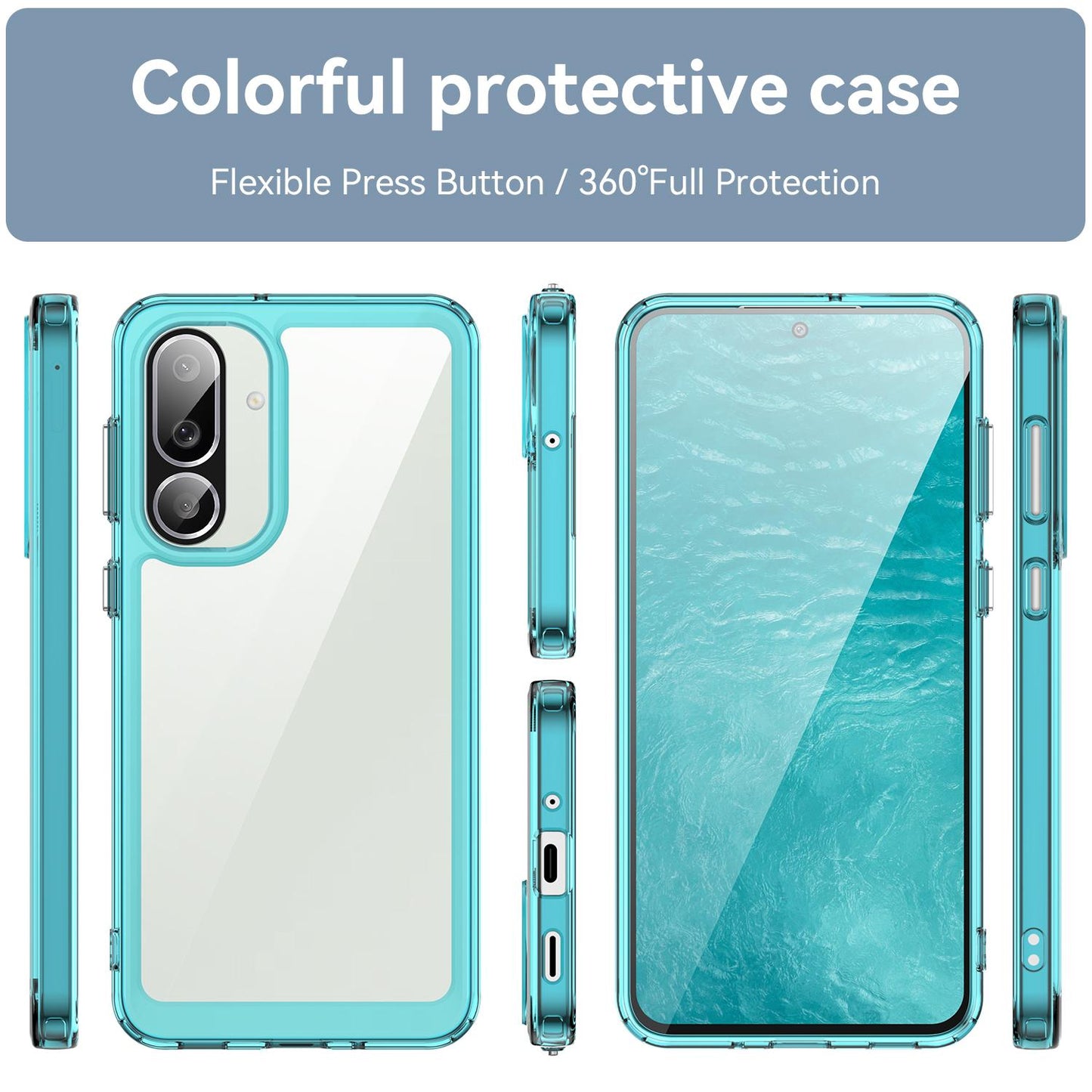Samsung Galaxy M56 5G Acrylic Hybrid TPU Protective Phone Case, Colourful Series Shockproof Cover