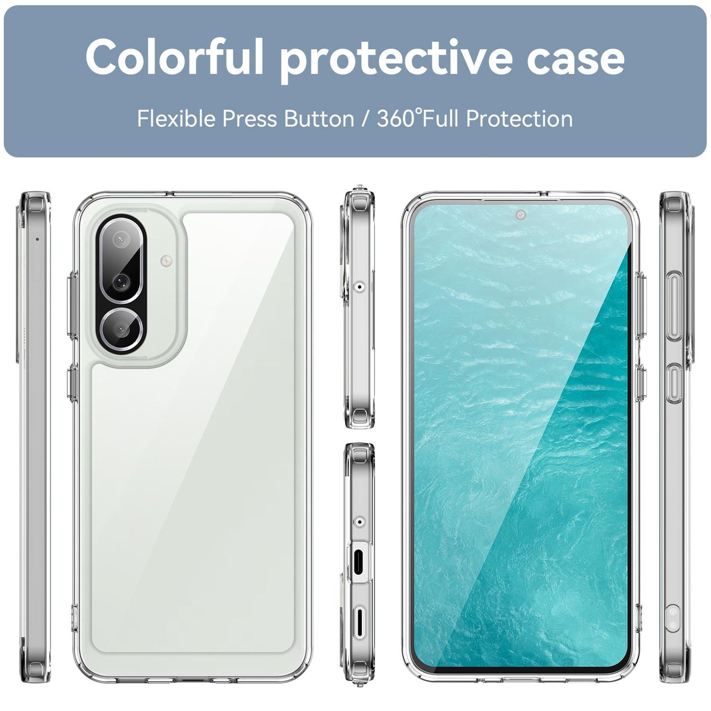 Samsung Galaxy M56 5G Acrylic Hybrid TPU Protective Phone Case, Colourful Series Shockproof Cover