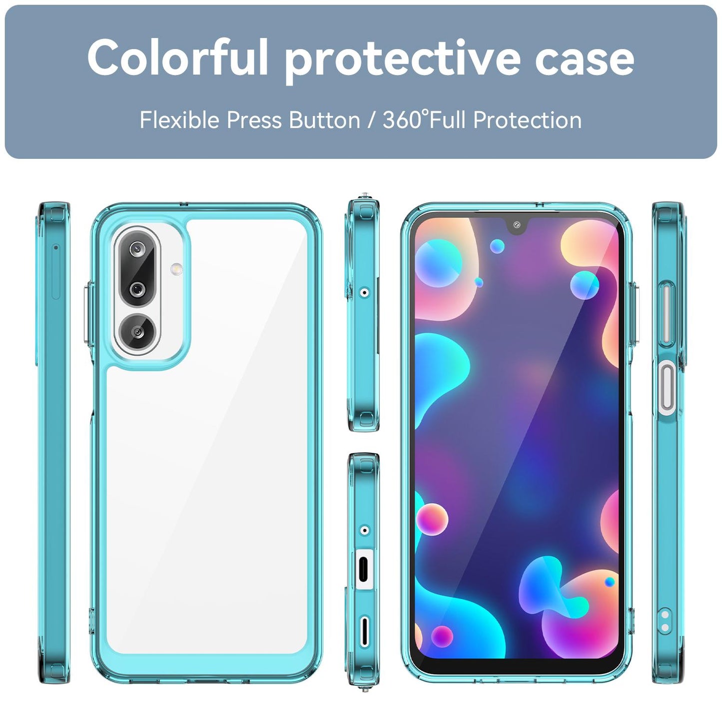 Samsung Galaxy M36 5G Acrylic Hybrid TPU Protective Phone Case, Colourful Series Shockproof Cover