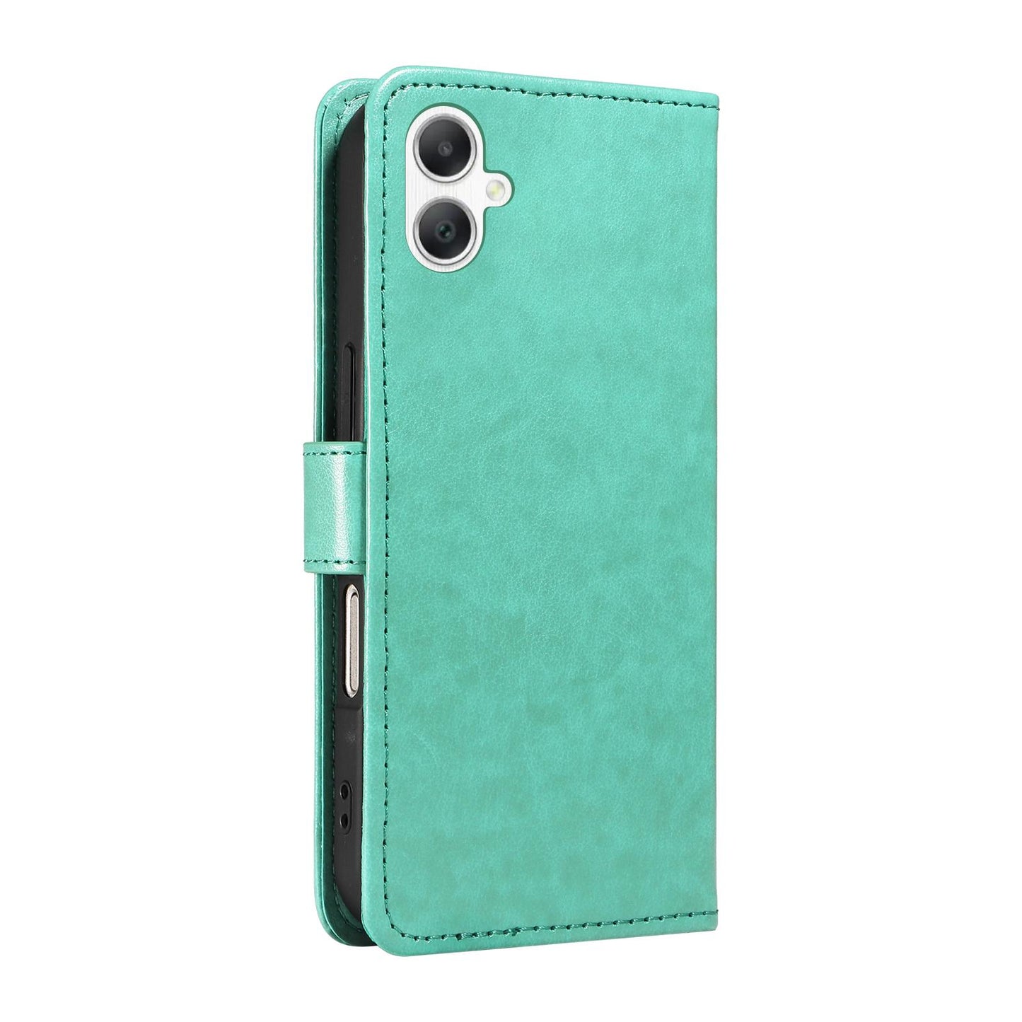 For Samsung Galaxy A07 5G Cat and Bee Embossed Flip Leather Phone Case Wallet Cover with Card Slots Cash Pocket Magnetic Stand Protective Shockproof TPU PU Leather Case with Wrist Strap