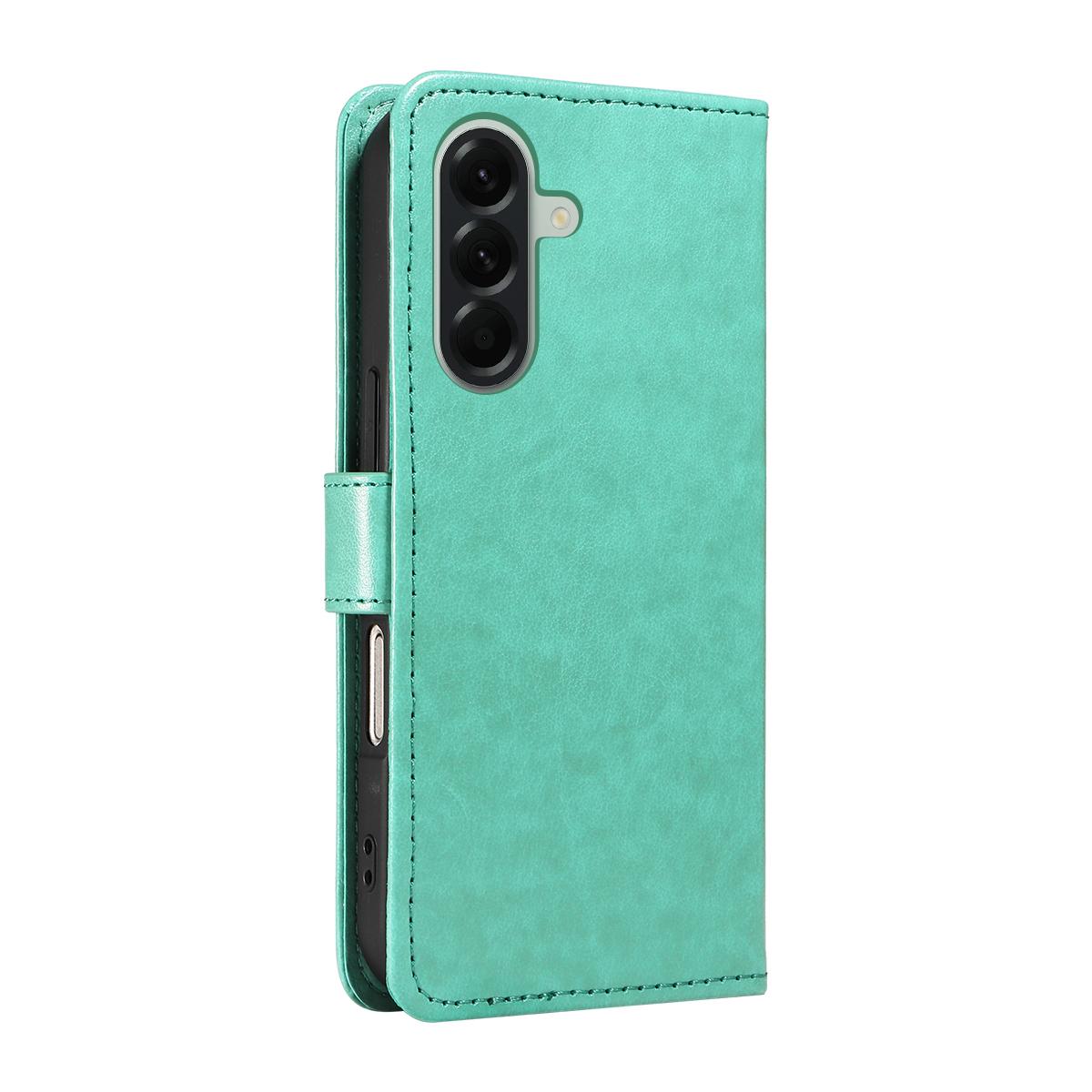 For Samsung Galaxy A57 5G Cat and Bee Embossed Flip Leather Phone Case Wallet Cover with Card Slots Cash Pocket Magnetic Stand Protective Shockproof TPU PU Leather Case with Wrist Strap
