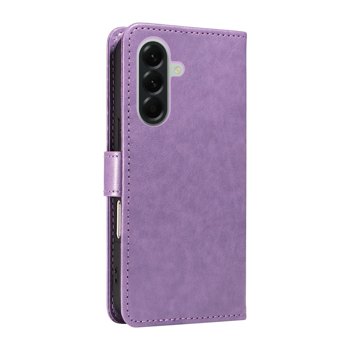 For Samsung Galaxy A57 5G Cat and Bee Embossed Flip Leather Phone Case Wallet Cover with Card Slots Cash Pocket Magnetic Stand Protective Shockproof TPU PU Leather Case with Wrist Strap