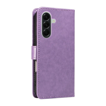 For Samsung Galaxy A57 5G Cat and Bee Embossed Flip Leather Phone Case Wallet Cover with Card Slots Cash Pocket Magnetic Stand Protective Shockproof TPU PU Leather Case with Wrist Strap
