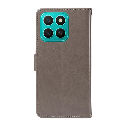 For Honor X8c 4G Cat and Bee Embossed Flip Leather Phone Case Wallet Cover with Card Slots Cash Pocket Magnetic Stand Protective Shockproof TPU PU Leather Case with Wrist Strap