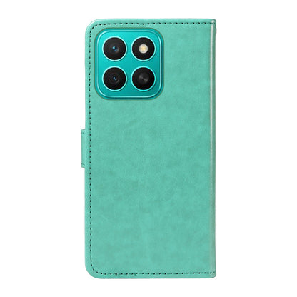For Honor X8c 4G Cat and Bee Embossed Flip Leather Phone Case Wallet Cover with Card Slots Cash Pocket Magnetic Stand Protective Shockproof TPU PU Leather Case with Wrist Strap