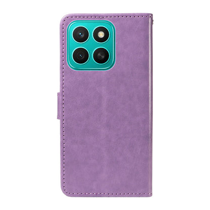 For Honor X8c 4G Cat and Bee Embossed Flip Leather Phone Case Wallet Cover with Card Slots Cash Pocket Magnetic Stand Protective Shockproof TPU PU Leather Case with Wrist Strap