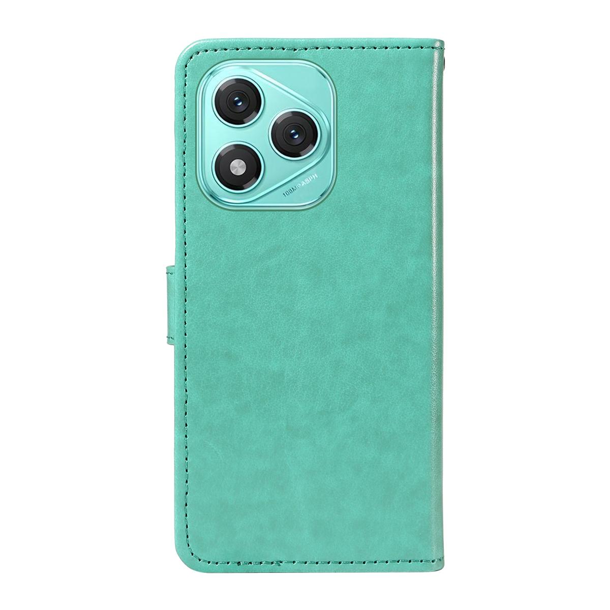 For Honor 400 Lite Cat and Bee Embossed Flip Leather Phone Case Wallet Cover with Card Slots Cash Pocket Magnetic Stand Protective Shockproof TPU PU Leather Case with Wrist Strap