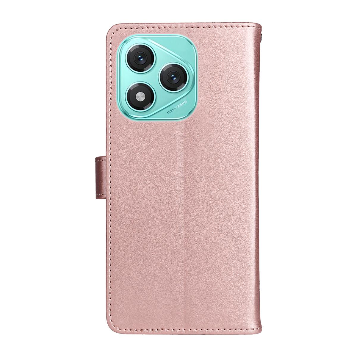 For Honor 400 Lite Cat and Bee Embossed Flip Leather Phone Case Wallet Cover with Card Slots Cash Pocket Magnetic Stand Protective Shockproof TPU PU Leather Case with Wrist Strap
