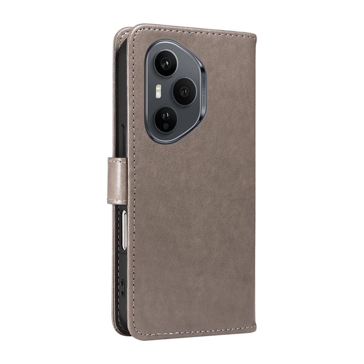 For Honor 400 Pro 160.8mm Cat and Bee Embossed Flip Leather Phone Case Wallet Cover with Card Slots Cash Pocket Magnetic Stand Protective Shockproof TPU PU Leather Case with Wrist Strap