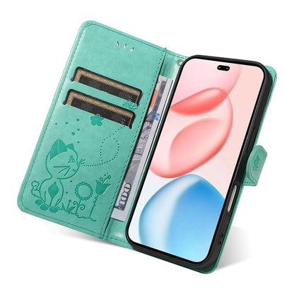 For Honor 400 Pro 160.8mm Cat and Bee Embossed Flip Leather Phone Case Wallet Cover with Card Slots Cash Pocket Magnetic Stand Protective Shockproof TPU PU Leather Case with Wrist Strap