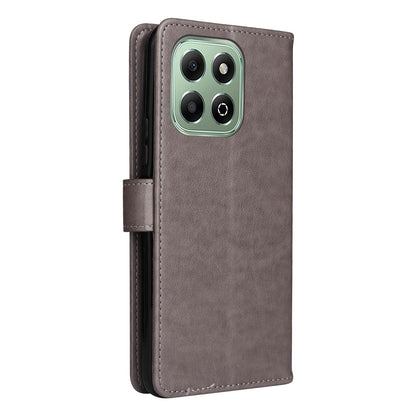 For Honor X6a Cat and Bee Embossed Flip Leather Phone Case Wallet Cover with Card Slots Cash Pocket Magnetic Stand Protective Shockproof TPU PU Leather Case with Wrist Strap
