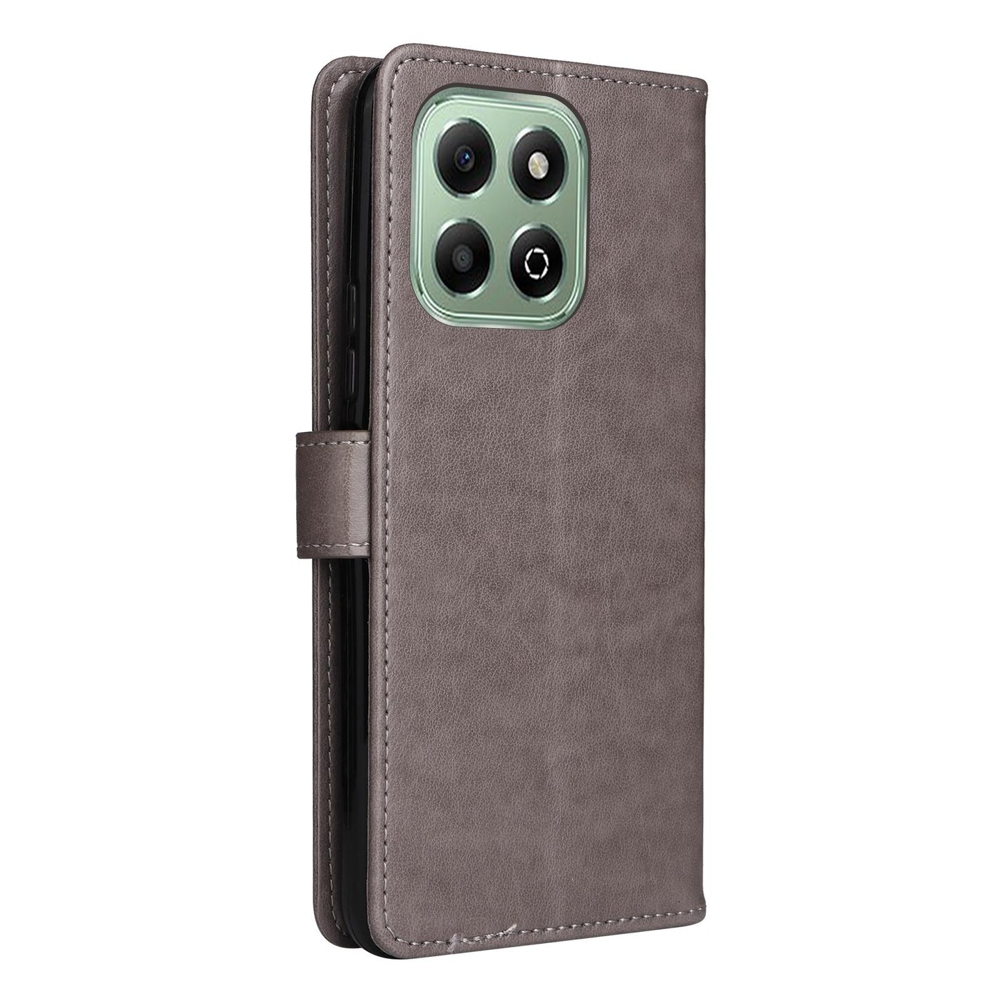 For Honor X6b Cat and Bee Embossed Flip Leather Phone Case Wallet Cover with Card Slots Cash Pocket Magnetic Stand Protective Shockproof TPU PU Leather Case with Wrist Strap