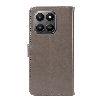 For Honor 400 Smart 5G Cat and Bee Embossed Flip Leather Phone Case Wallet Cover with Card Slots Cash Pocket Magnetic Stand Protective Shockproof TPU PU Leather Case with Wrist Strap