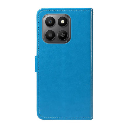 For Honor 400 Smart 5G Cat and Bee Embossed Flip Leather Phone Case Wallet Cover with Card Slots Cash Pocket Magnetic Stand Protective Shockproof TPU PU Leather Case with Wrist Strap