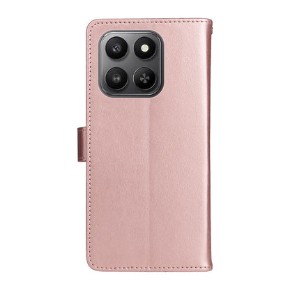 For Honor 400 Smart 5G Cat and Bee Embossed Flip Leather Phone Case Wallet Cover with Card Slots Cash Pocket Magnetic Stand Protective Shockproof TPU PU Leather Case with Wrist Strap