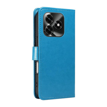 For Honor X5c Plus Cat and Bee Embossed Flip Leather Phone Case Wallet Cover with Card Slots Cash Pocket Magnetic Stand Protective Shockproof TPU PU Leather Case with Wrist Strap