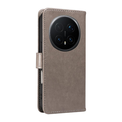 For Honor Magic8 Pro Cat and Bee Embossed Flip Leather Phone Case Wallet Cover with Card Slots Cash Pocket Magnetic Stand Protective Shockproof TPU PU Leather Case with Wrist Strap