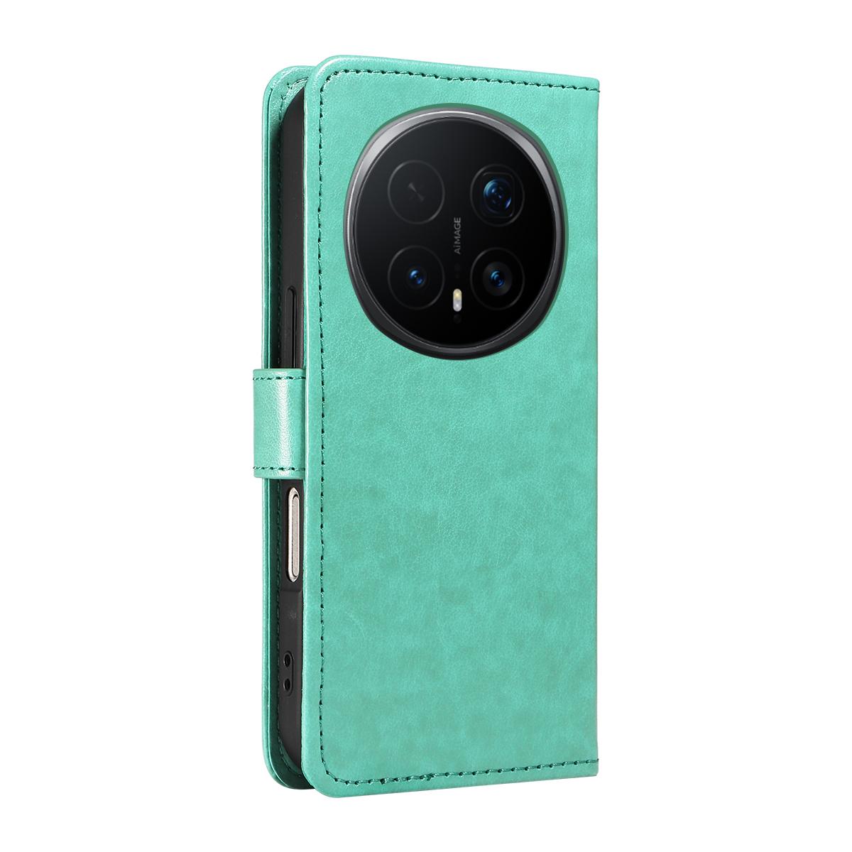 For Honor Magic8 Pro Cat and Bee Embossed Flip Leather Phone Case Wallet Cover with Card Slots Cash Pocket Magnetic Stand Protective Shockproof TPU PU Leather Case with Wrist Strap