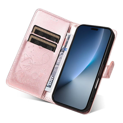For Honor Magic8 Pro Cat and Bee Embossed Flip Leather Phone Case Wallet Cover with Card Slots Cash Pocket Magnetic Stand Protective Shockproof TPU PU Leather Case with Wrist Strap