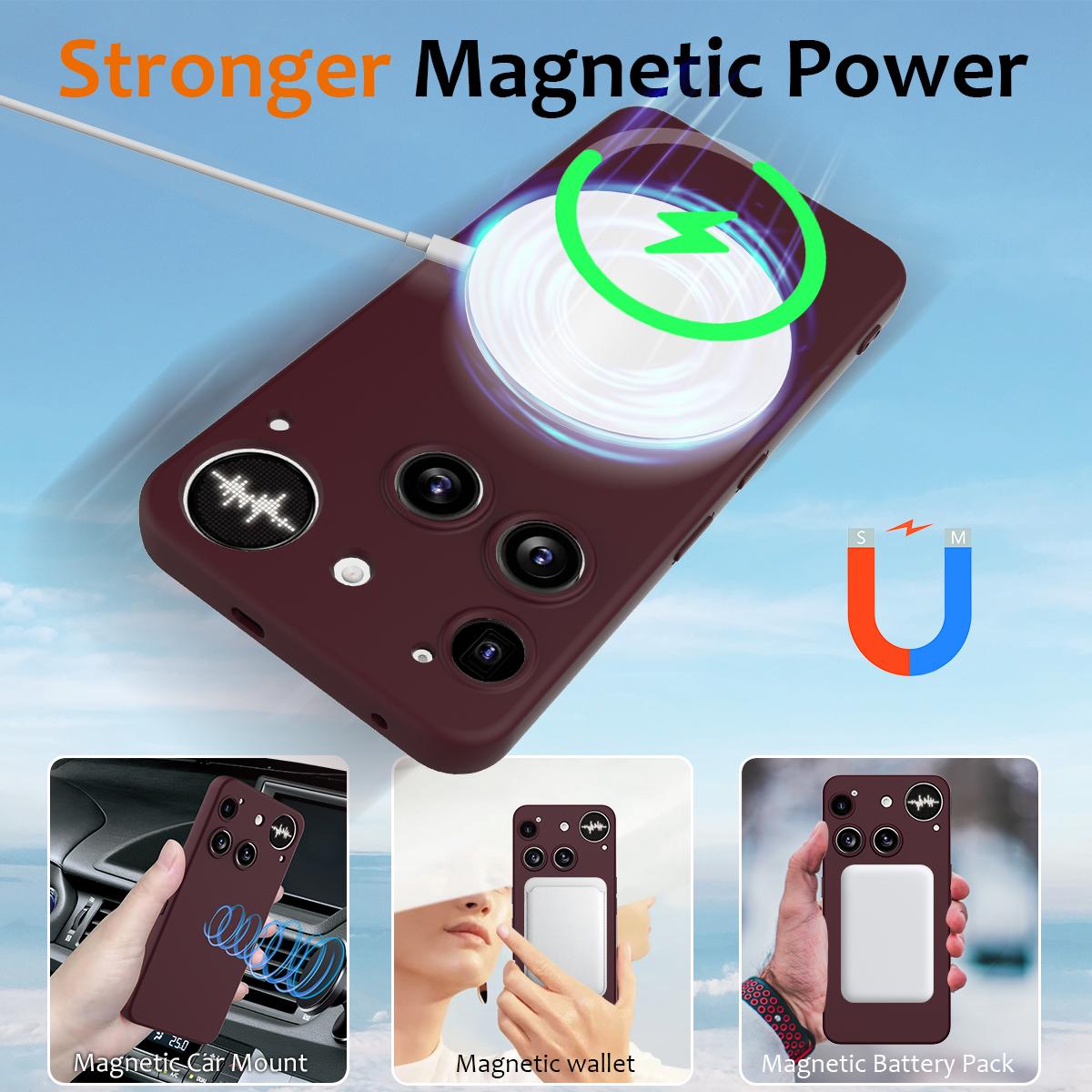 Nothing Phone 3 Shockproof Silicone MagSafe Phone Case with Microfibre Lining Magnetic Cover