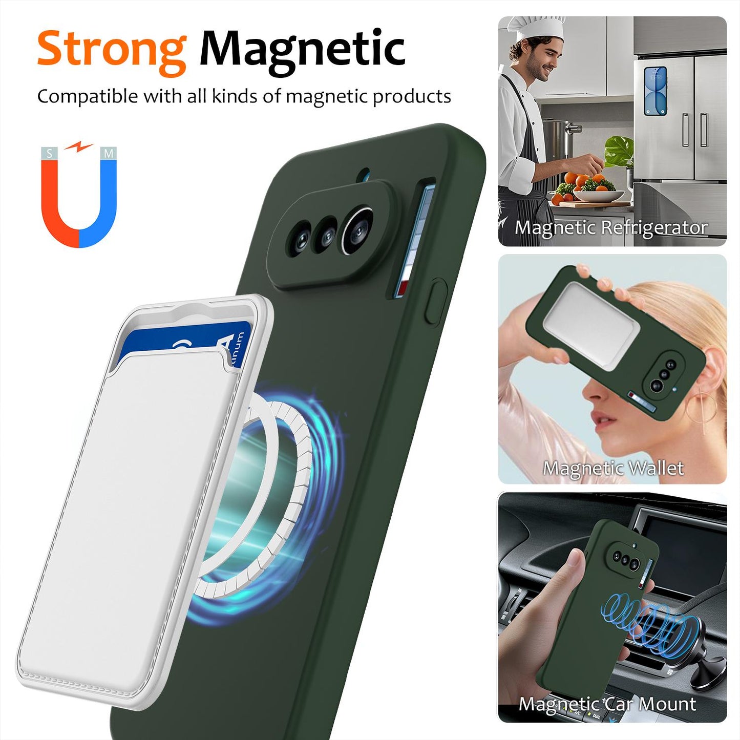 Nothing Phone 4a Shockproof Silicone MagSafe Phone Case with Microfibre Lining Magnetic Cover