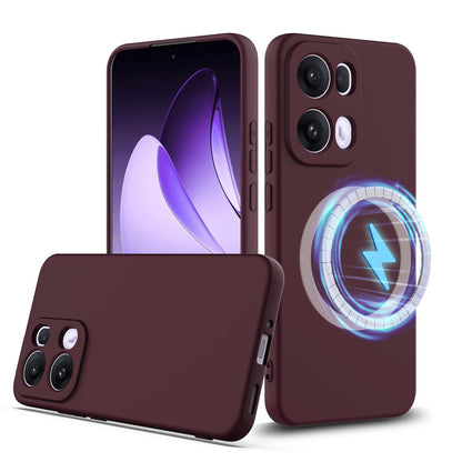 OPPO Reno13 Pro 5G Global Shockproof Silicone MagSafe Phone Case with Microfibre Lining Magnetic Cover