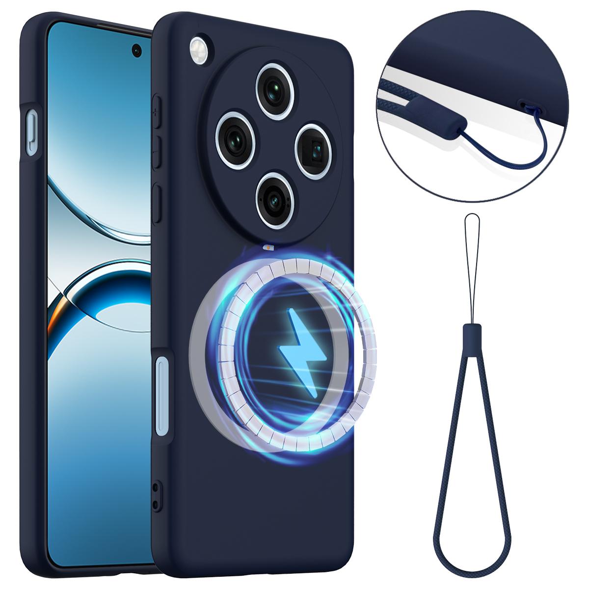 OPPO Find X8 Pro Shockproof Silicone MagSafe Phone Case with Microfibre Lining Magnetic Cover