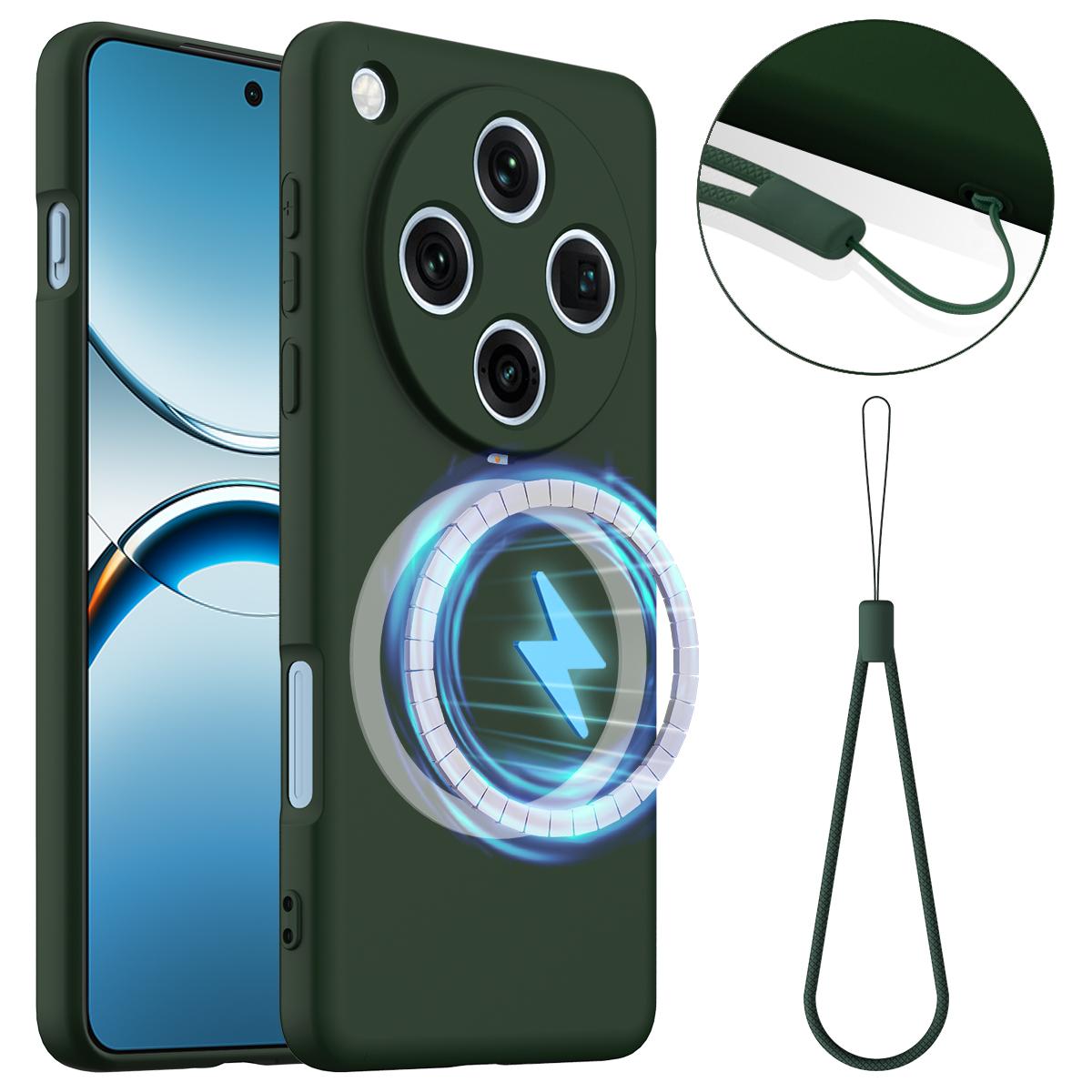 OPPO Find X8 Pro Shockproof Silicone MagSafe Phone Case with Microfibre Lining Magnetic Cover