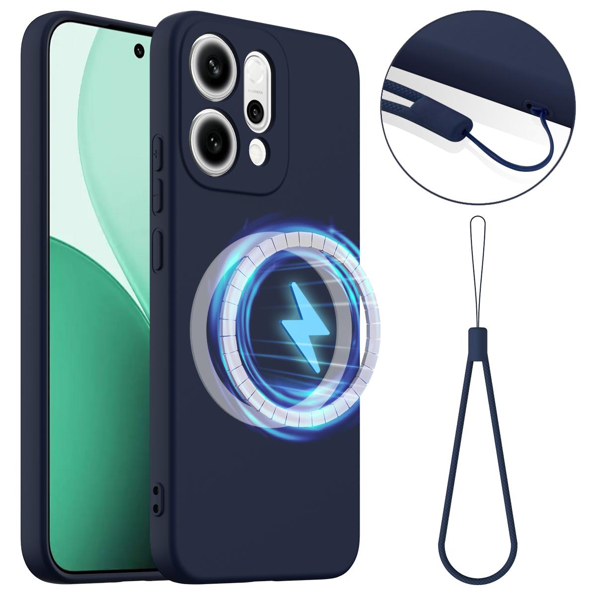 OPPO Reno14 Pro 5G Global Shockproof Silicone MagSafe Phone Case with Microfibre Lining Magnetic Cover