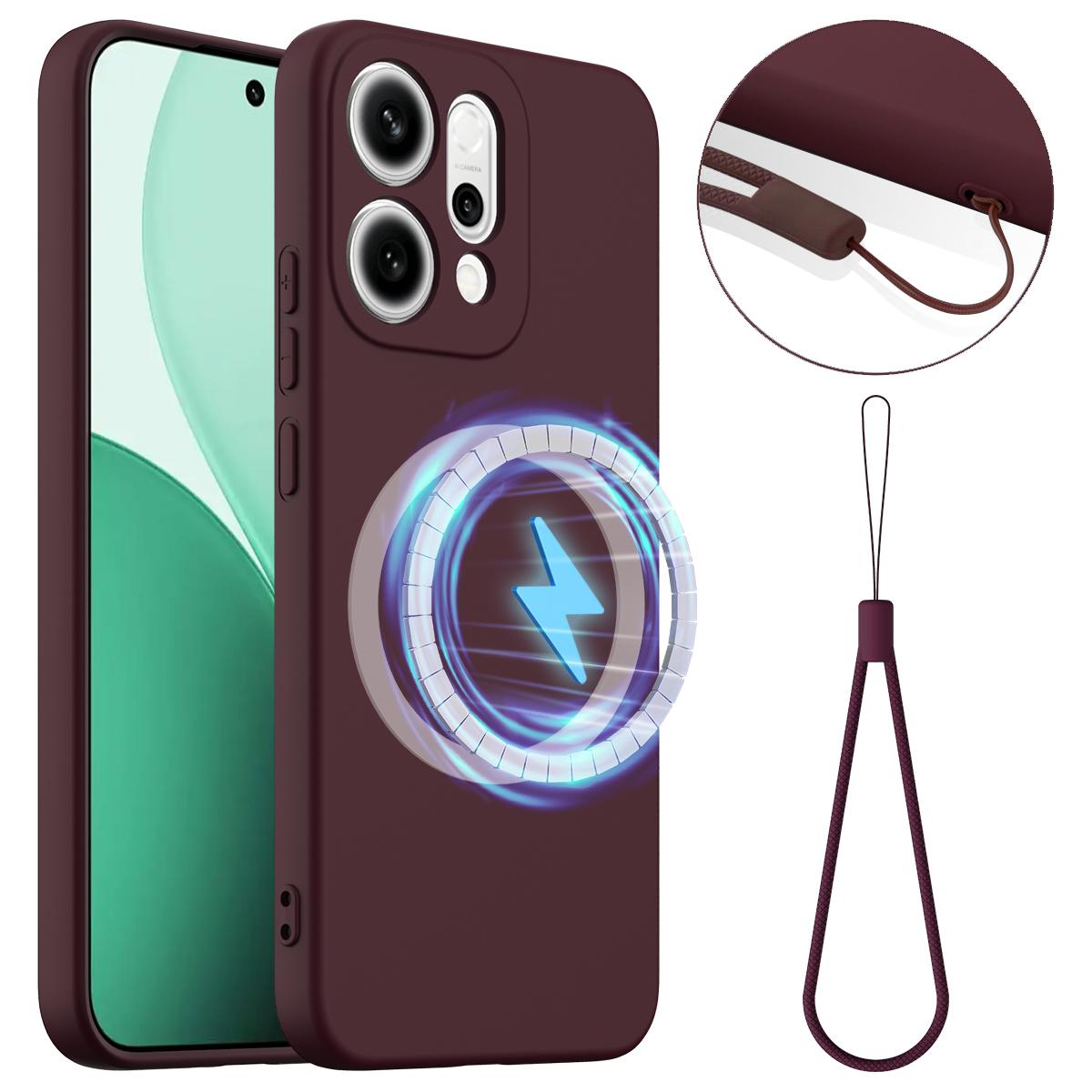 OPPO Reno14 Pro 5G Global Shockproof Silicone MagSafe Phone Case with Microfibre Lining Magnetic Cover