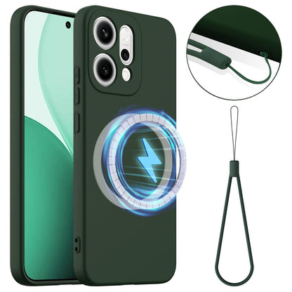 OPPO Reno14 Pro 5G Global Shockproof Silicone MagSafe Phone Case with Microfibre Lining Magnetic Cover