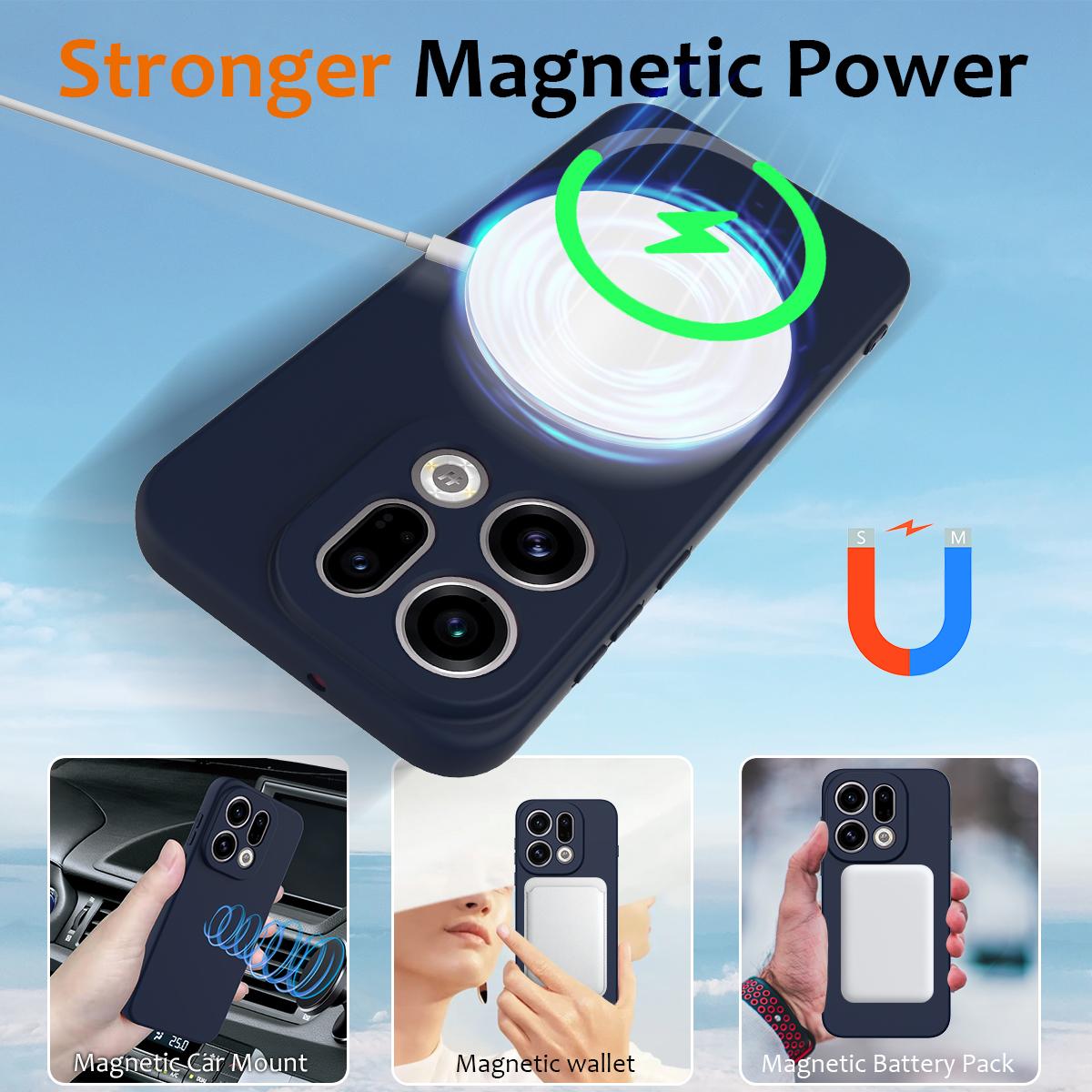 OPPO Find X9 Shockproof Silicone MagSafe Phone Case with Microfibre Lining Magnetic Cover