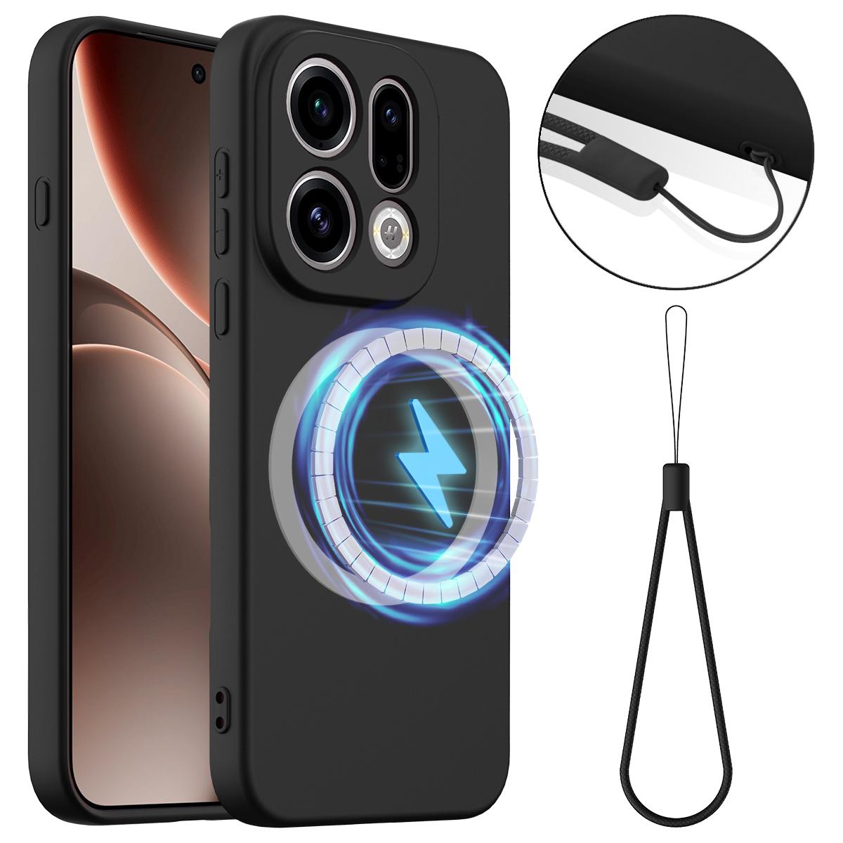 OPPO Find X9 Shockproof Silicone MagSafe Phone Case with Microfibre Lining Magnetic Cover