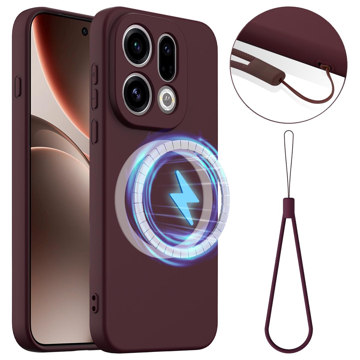 OPPO Find X9 Shockproof Silicone MagSafe Phone Case with Microfibre Lining Magnetic Cover