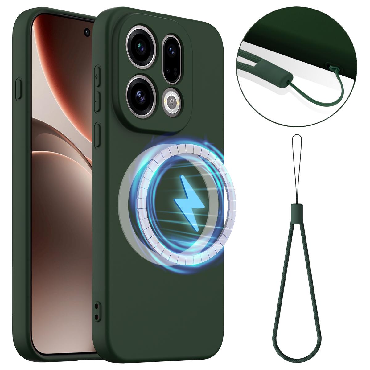 OPPO Find X9 Shockproof Silicone MagSafe Phone Case with Microfibre Lining Magnetic Cover