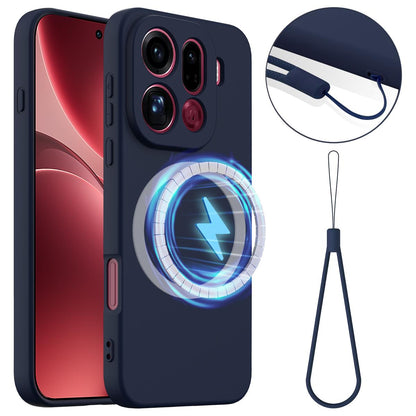 OPPO Find X9 Pro Shockproof Silicone MagSafe Phone Case with Microfibre Lining Magnetic Cover