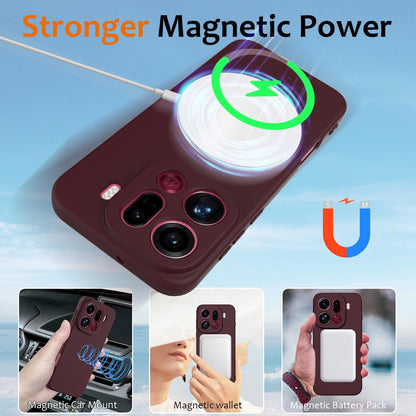 OPPO Find X9 Pro Shockproof Silicone MagSafe Phone Case with Microfibre Lining Magnetic Cover