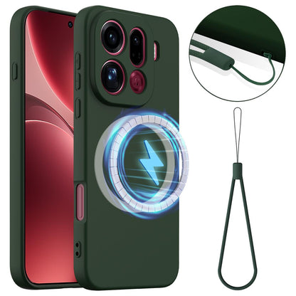 OPPO Find X9 Pro Shockproof Silicone MagSafe Phone Case with Microfibre Lining Magnetic Cover