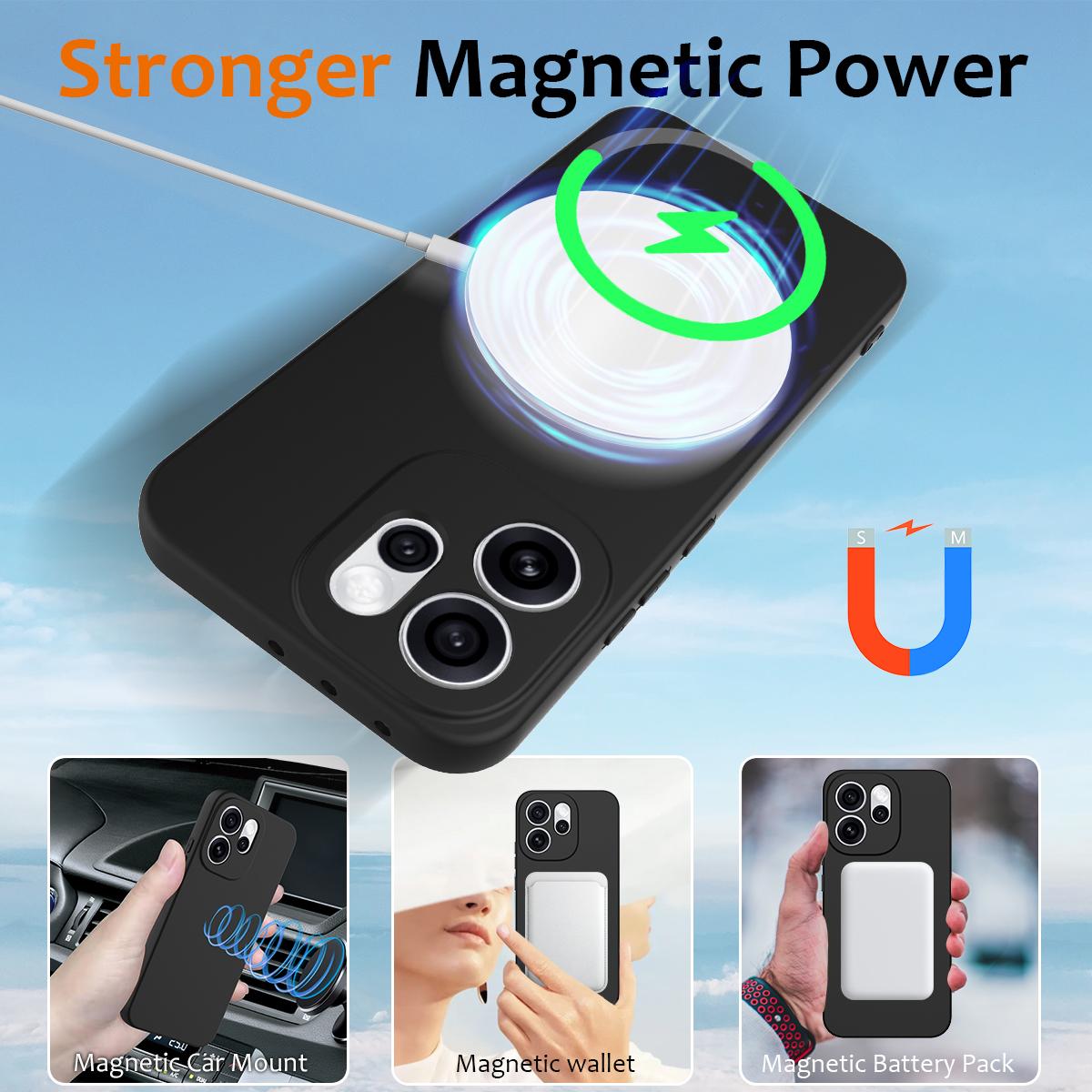 OPPO Reno15 Pro Max 5G Global Shockproof Silicone MagSafe Phone Case with Microfibre Lining Magnetic Cover