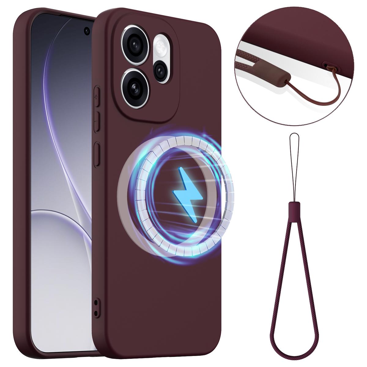 OPPO Reno15 Pro Max 5G Global Shockproof Silicone MagSafe Phone Case with Microfibre Lining Magnetic Cover
