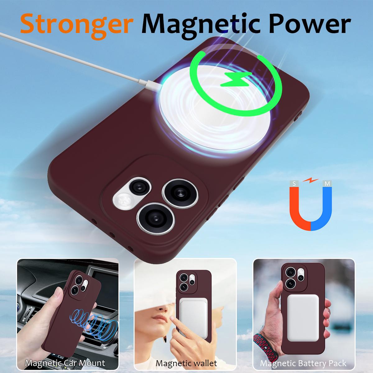OPPO Reno15 Pro Max 5G Global Shockproof Silicone MagSafe Phone Case with Microfibre Lining Magnetic Cover