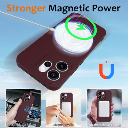 OPPO Reno15 Pro Max 5G Global Shockproof Silicone MagSafe Phone Case with Microfibre Lining Magnetic Cover