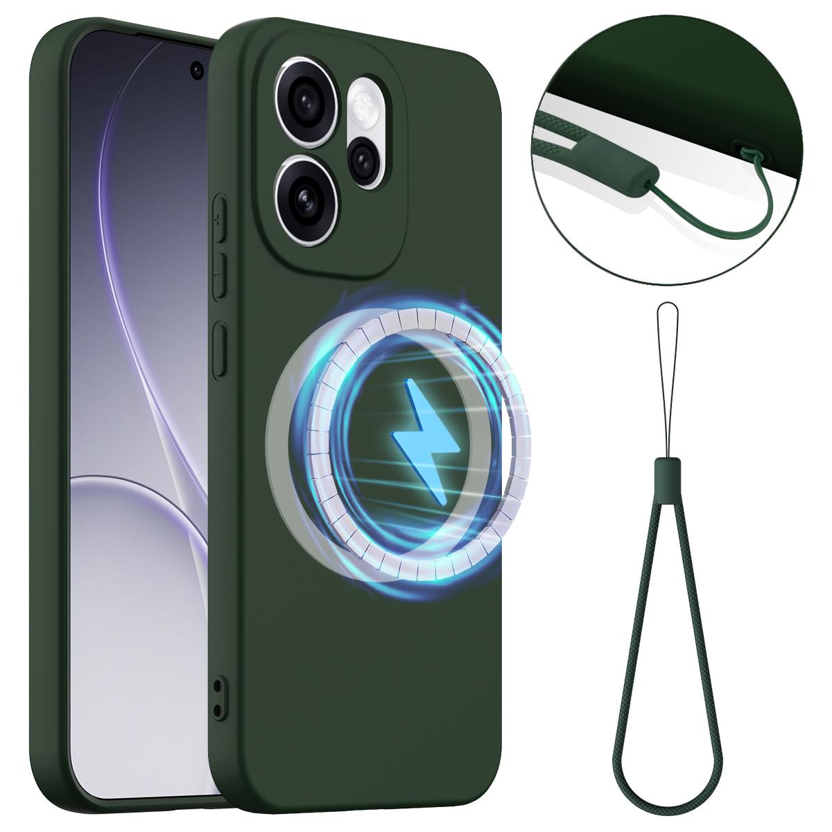 OPPO Reno15 Pro Max 5G Global Shockproof Silicone MagSafe Phone Case with Microfibre Lining Magnetic Cover