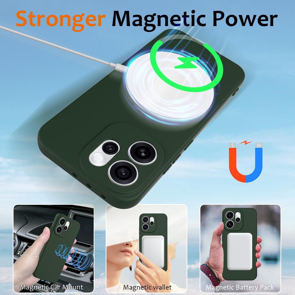 OPPO Reno15 Pro Max 5G Global Shockproof Silicone MagSafe Phone Case with Microfibre Lining Magnetic Cover